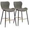 Lyla Antique Gray Fabric Dining Chair Set of 2