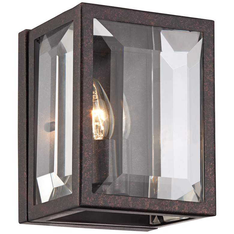 Image 1 Lyla Dust Bronze 8 1/4 inch High Clear Glass Wall Sconce