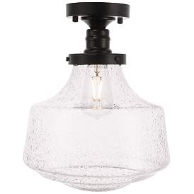 Image1 of Lyle 1 Lt Black And Clear Seeded Glass Flush Mount