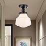 Thumbnail1 of Lyle 1 Lt Black And Frosted White Glass Flush Mount
