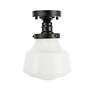 Thumbnail4 of Lyle 1 Lt Black And Frosted White Glass Flush Mount more views