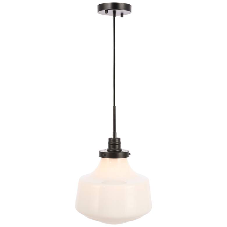Image 1 Lyle 1 Lt Black And Frosted White Glass Pendant