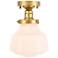 Lyle 1 Lt Brass And Frosted White Glass Flush Mount