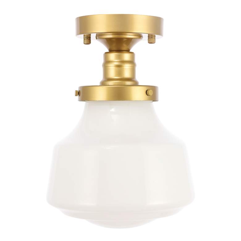 Image 4 Lyle 1 Lt Brass And Frosted White Glass Flush Mount more views