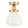 4_Lyle 1 Lt Brass And Frosted White Glass Flush Mount more views