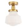 6_Lyle 1 Lt Brass And Frosted White Glass Flush Mount more views