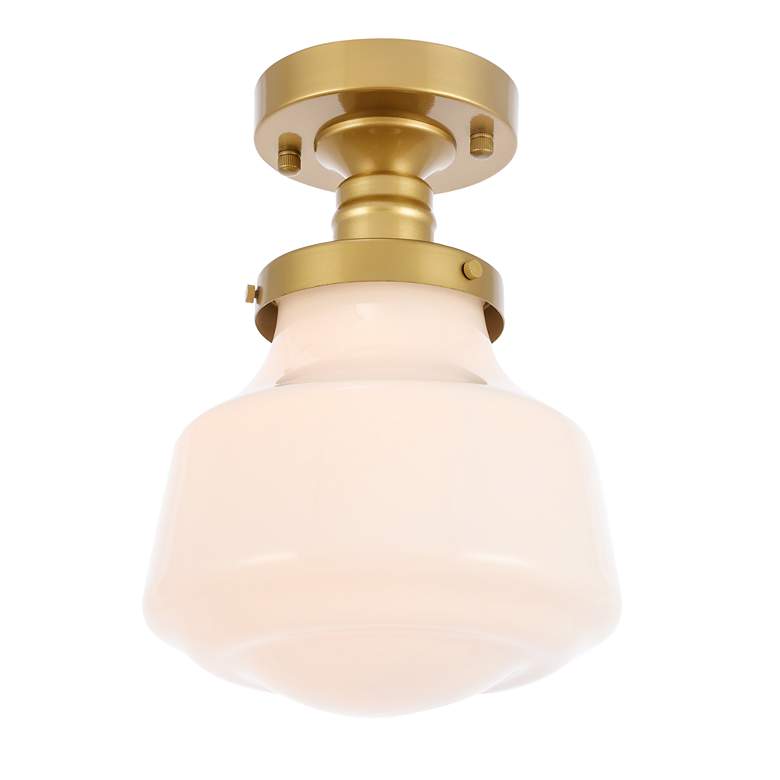 Image 7 Lyle 1 Lt Brass And Frosted White Glass Flush Mount more views