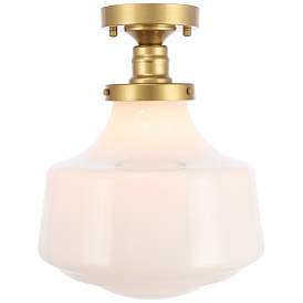 Image1 of Lyle 1 Lt Brass And Frosted White Glass Flush Mount