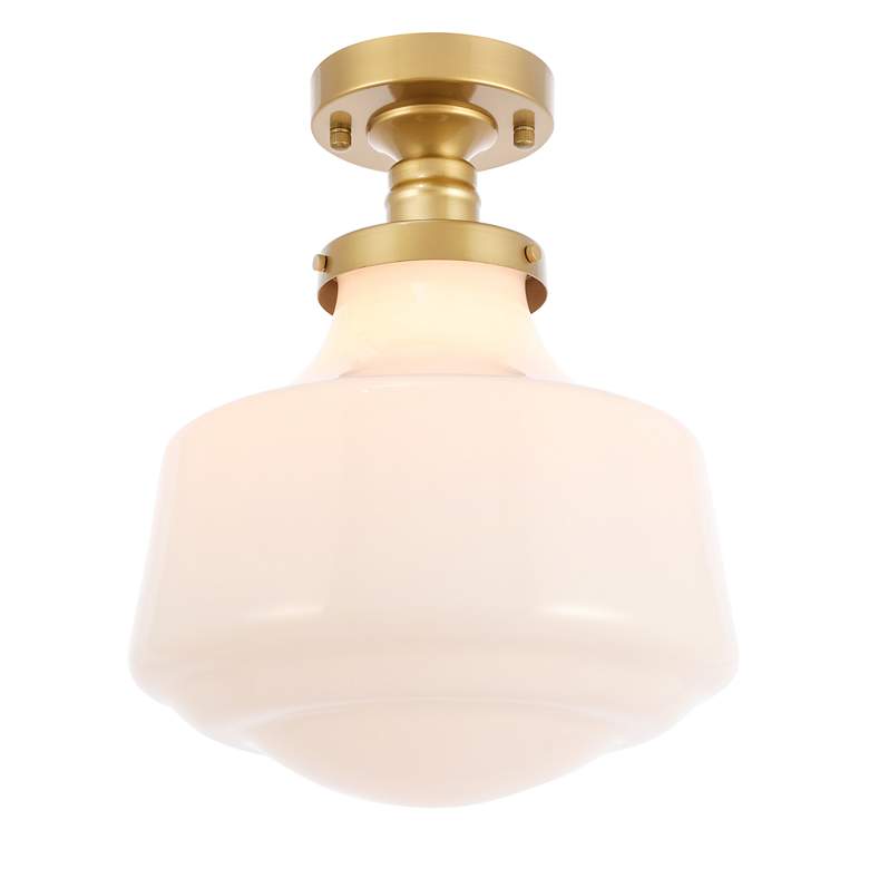 Image 7 Lyle 1 Lt Brass And Frosted White Glass Flush Mount more views