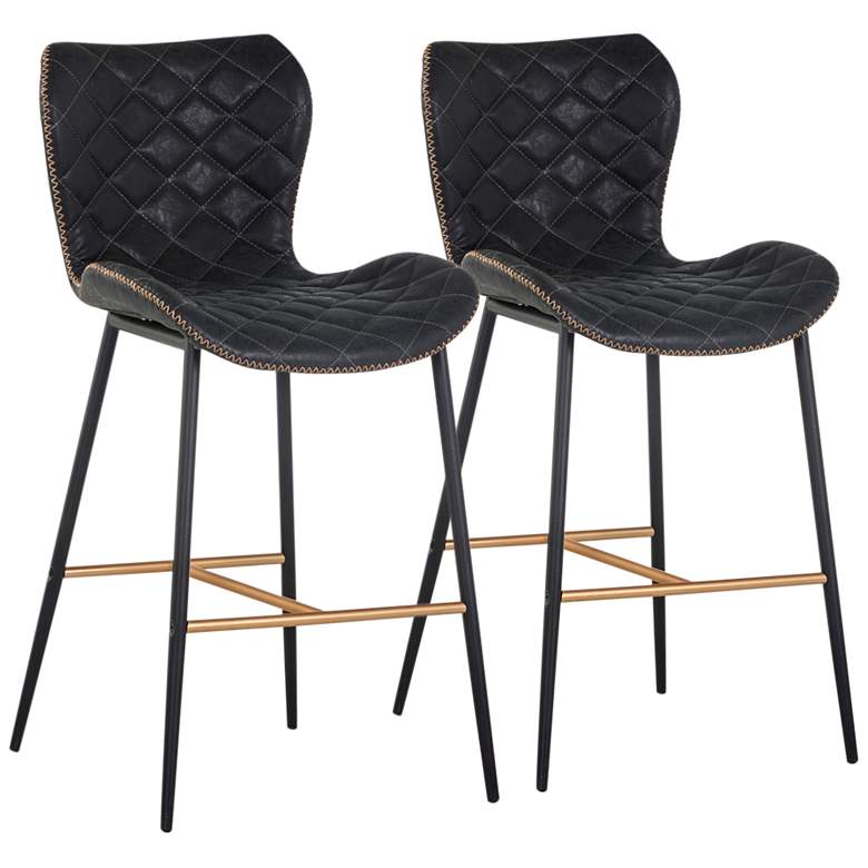 Image 1 Lyle Antique Black Fabric Dining Chair Set of 2