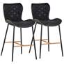 Lyle Antique Black Fabric Dining Chair Set of 2