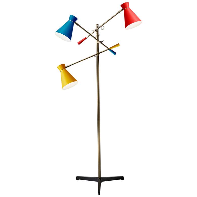 Image 2 Lyle Antique Brass 3-Arm Adjustable Task Floor Lamp