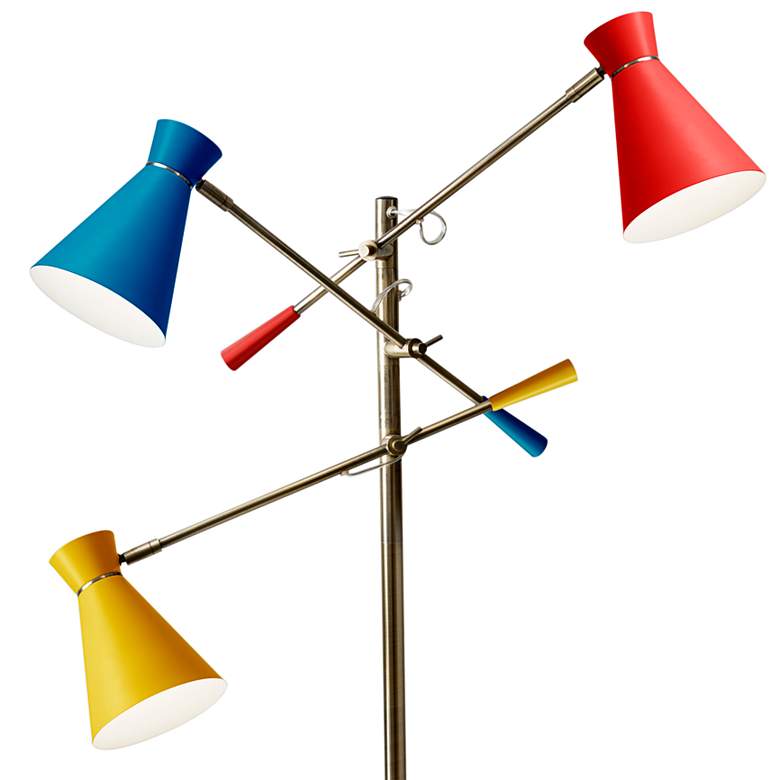 Image 3 Lyle Antique Brass 3-Arm Adjustable Task Floor Lamp more views