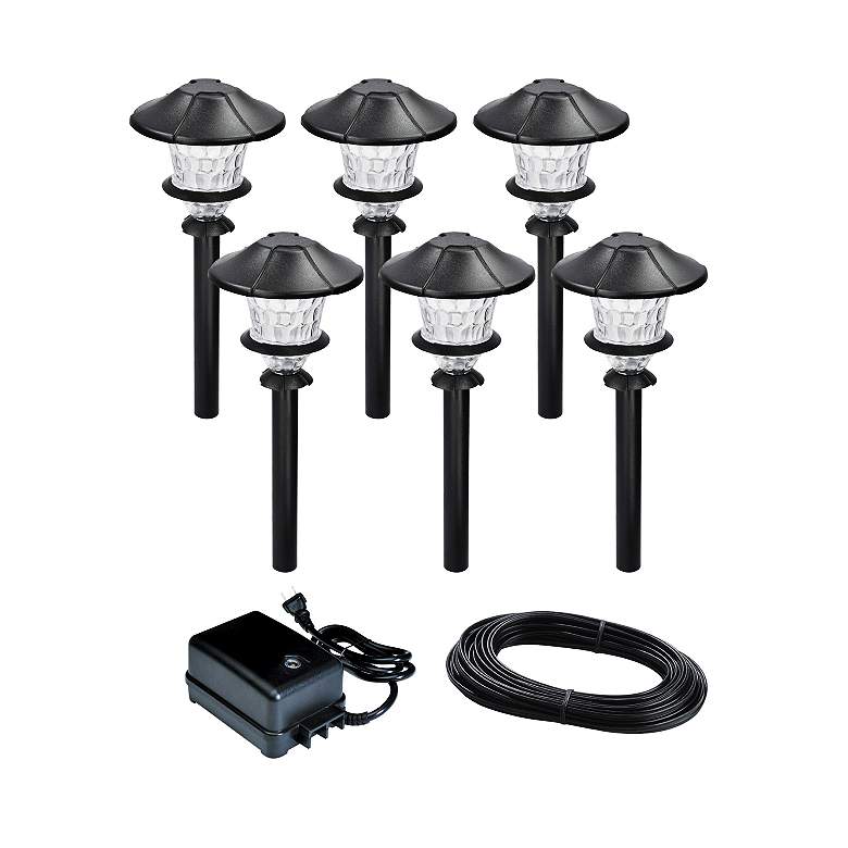 Image 1 Lyleson Set of 6 Low Voltage Black LED Path Lights
