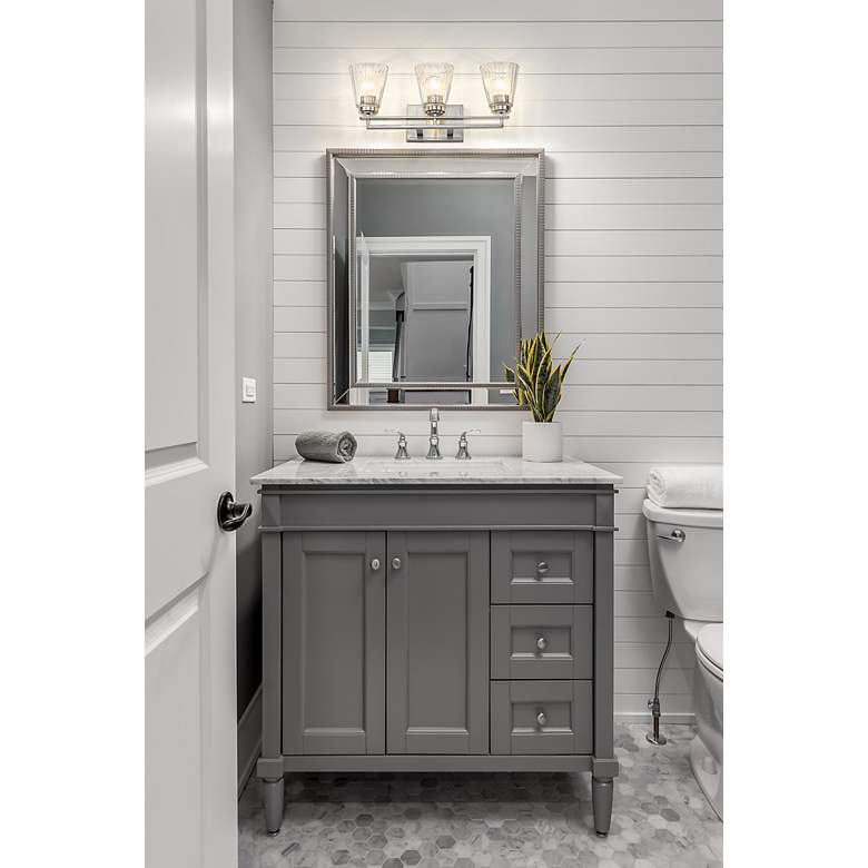 Image 4 Lyna 22" Wide Brushed Nickel 3-Light Vanity Bath Light more views