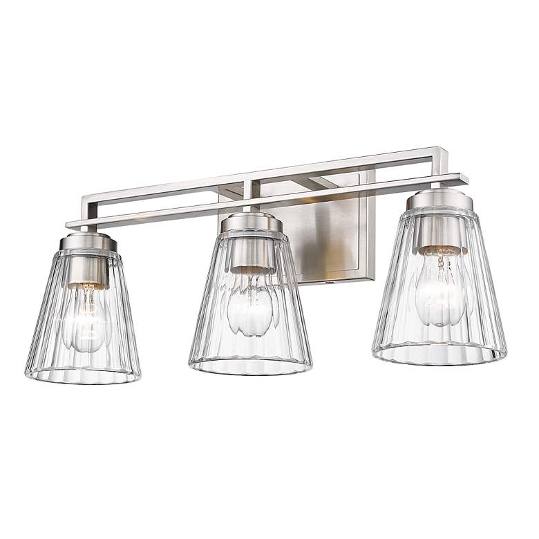 Image 6 Lyna 22" Wide Brushed Nickel 3-Light Vanity Bath Light more views