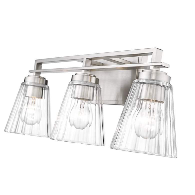 Image 7 Lyna 22" Wide Brushed Nickel 3-Light Vanity Bath Light more views