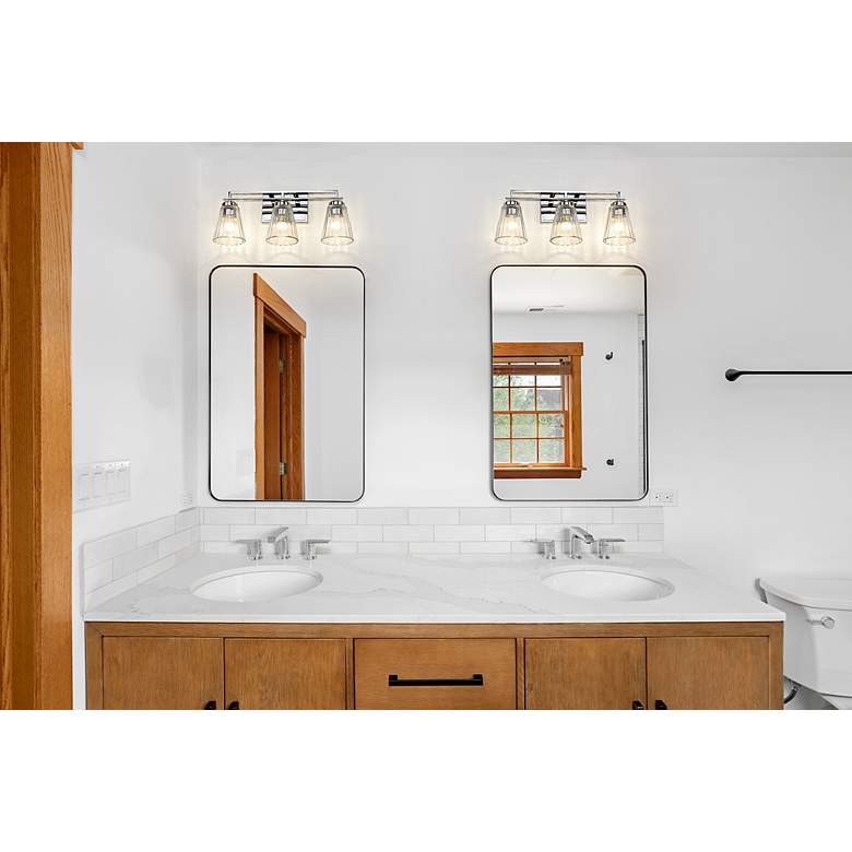 Image 4 Lyna 22" Wide Chrome 3-Light Vanity Bath Light more views