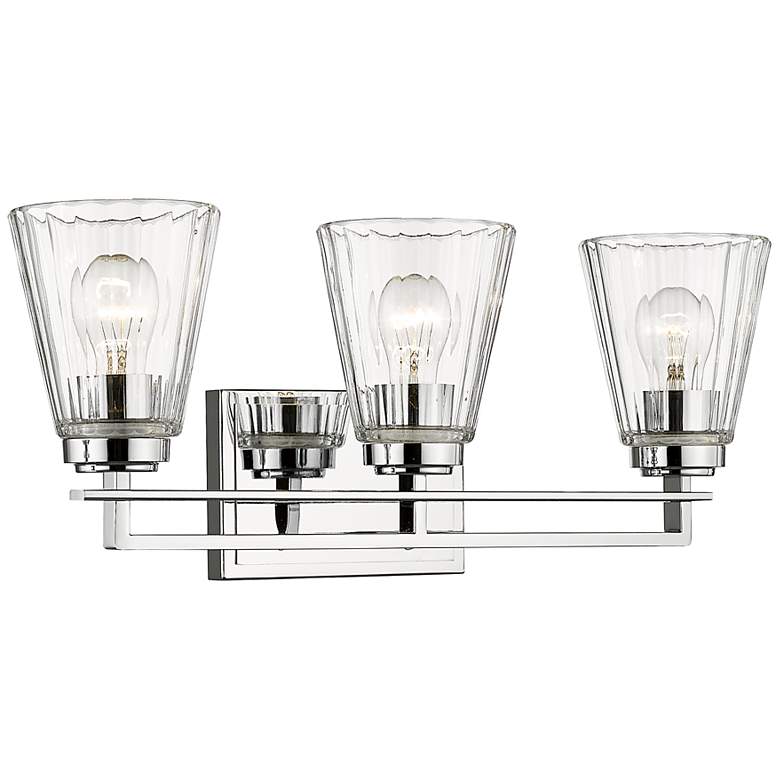 Image 5 Lyna 22" Wide Chrome 3-Light Vanity Bath Light more views