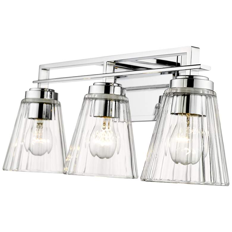Image 7 Lyna 22" Wide Chrome 3-Light Vanity Bath Light more views