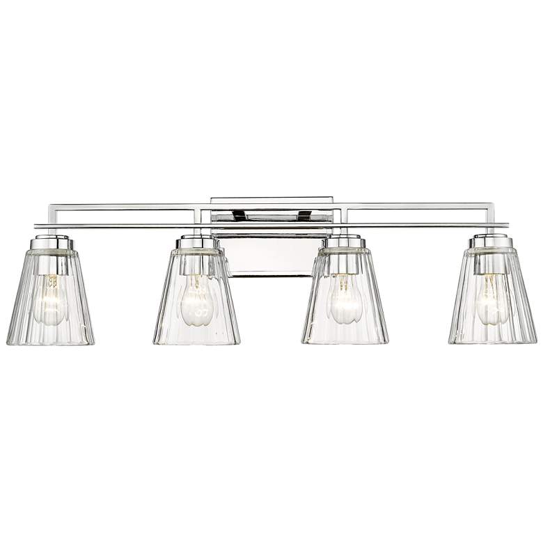 Image 2 Lyna 30 1/2" Wide Chrome 4-Light Vanity Bath Light