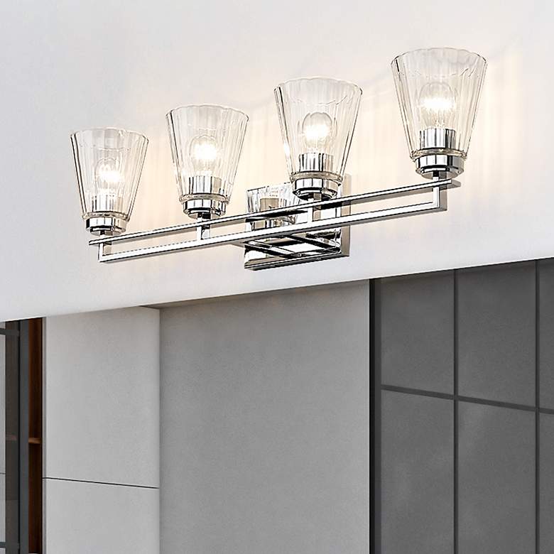 Image 1 Lyna 30 1/2" Wide Chrome 4-Light Vanity Bath Light