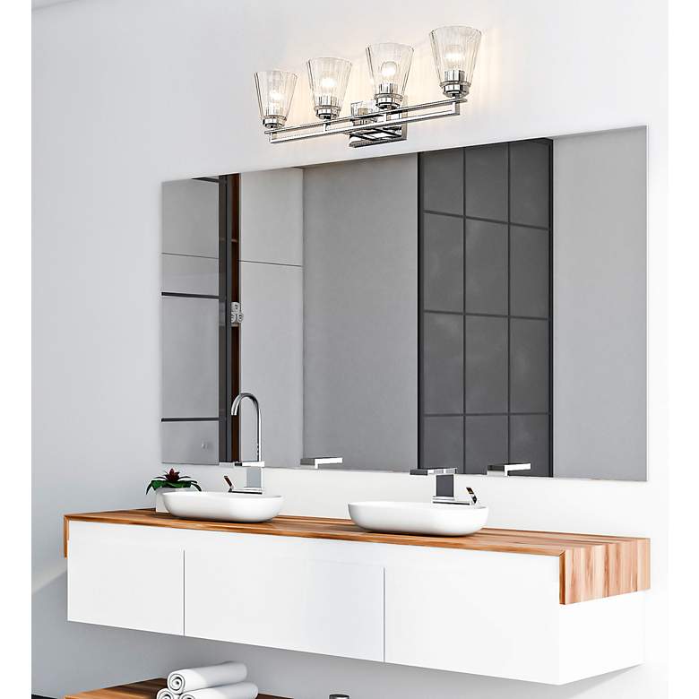 Image 3 Lyna 30 1/2" Wide Chrome 4-Light Vanity Bath Light more views