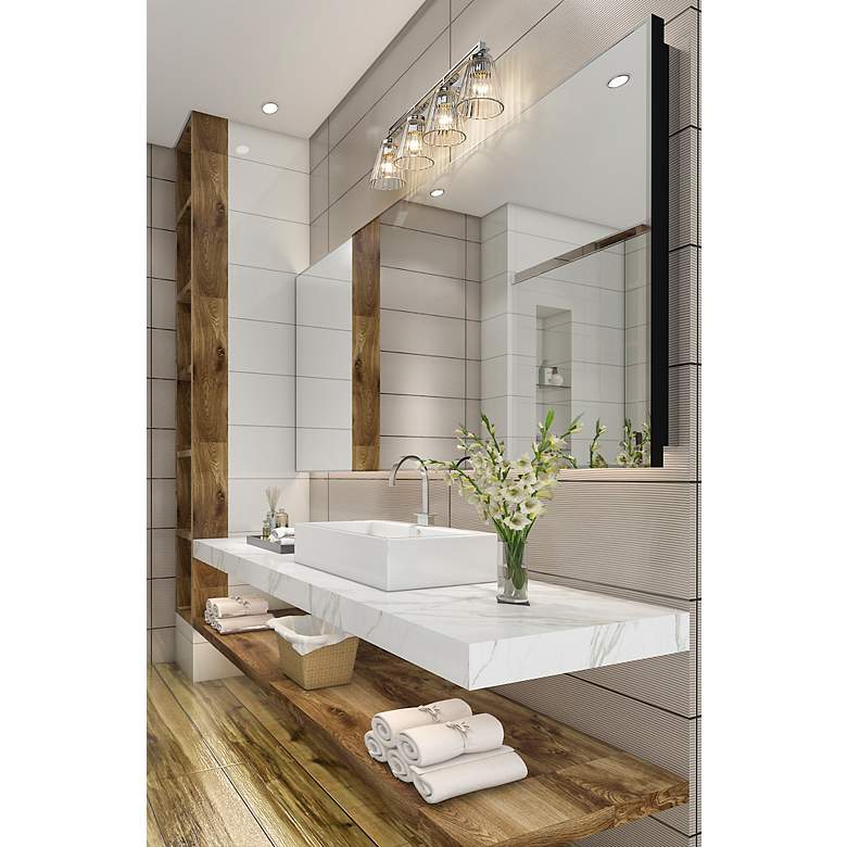 Image 4 Lyna 30 1/2" Wide Chrome 4-Light Vanity Bath Light more views