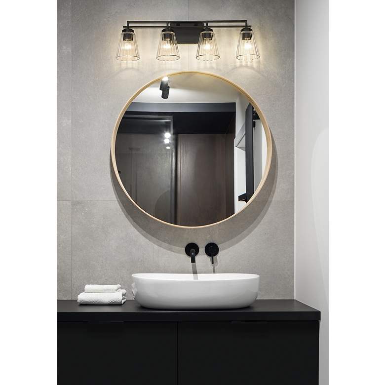 Image 3 Lyna 30 1/2" Wide Matte Black 4-Light Vanity Bath Light more views