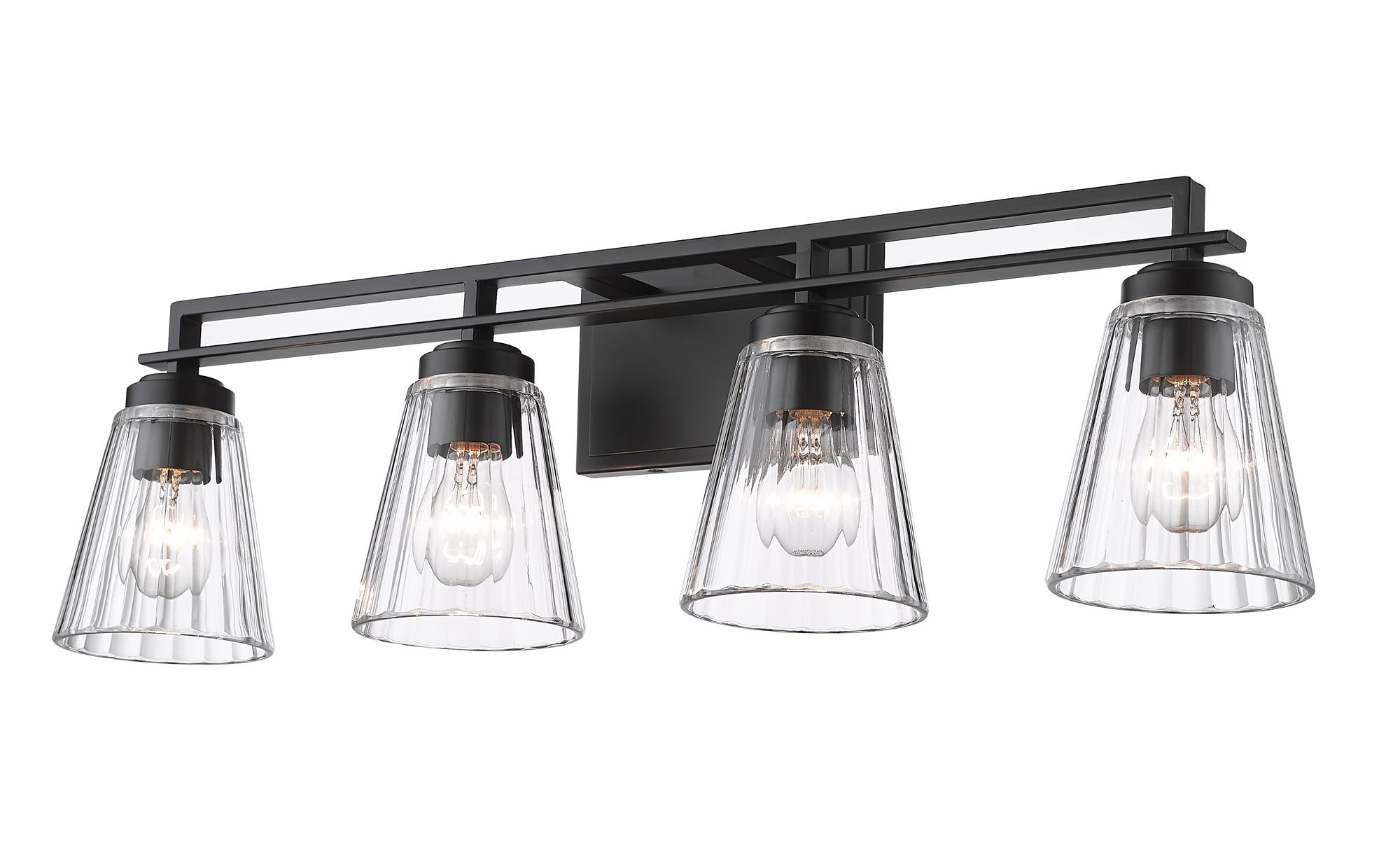 Lyna 30 1/2" Wide Matte Black 4-Light Vanity Bath Light