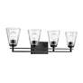 5_Lyna 30 1/2" Wide Matte Black 4-Light Vanity Bath Light more views