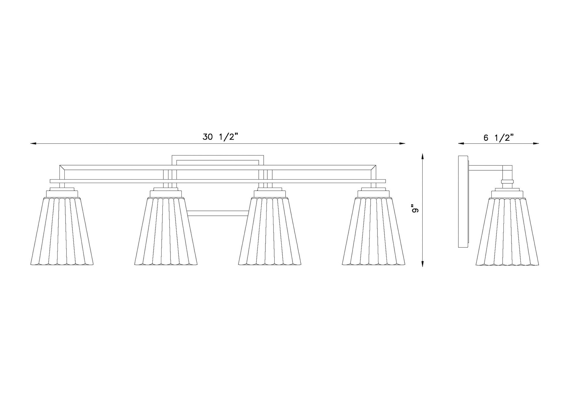 Lyna 30 1/2" Wide Matte Black 4-Light Vanity Bath Light