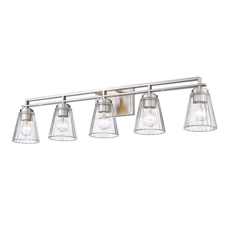 Image 6 Lyna 38 3/4" Wide Brushed Nickel 5-Light Vanity Bath Light more views