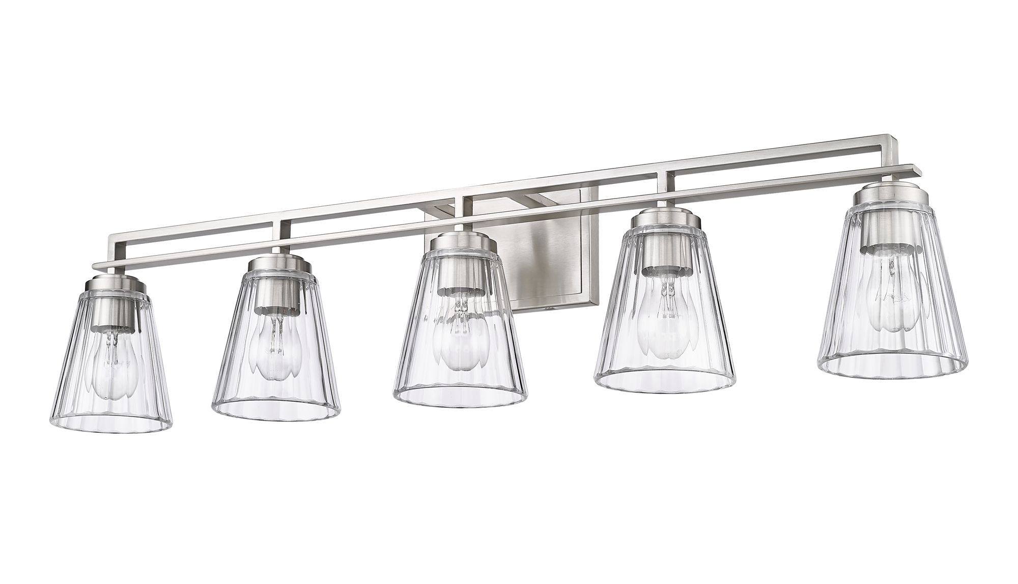 Lyna 38 3/4" Wide Brushed Nickel 5-Light Vanity Bath Light