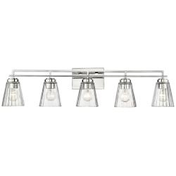 Lyna 38 3/4" Wide Chrome 5-Light Bath Light