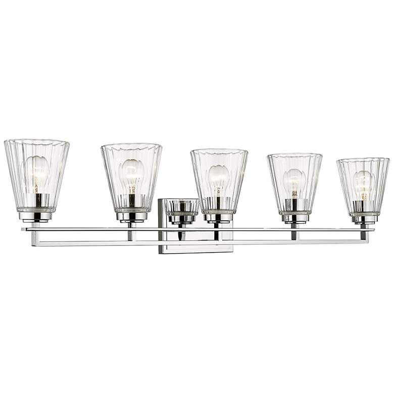 Image 5 Lyna 38 3/4" Wide Chrome 5-Light Bath Light more views