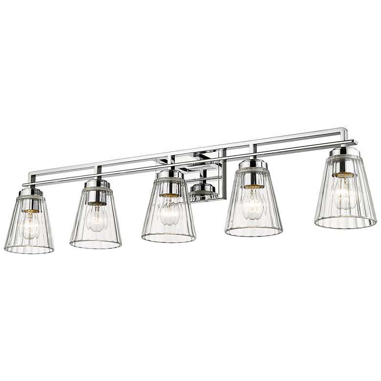 Image 6 Lyna 38 3/4" Wide Chrome 5-Light Bath Light more views