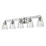6_Lyna 38 3/4" Wide Chrome 5-Light Bath Light more views