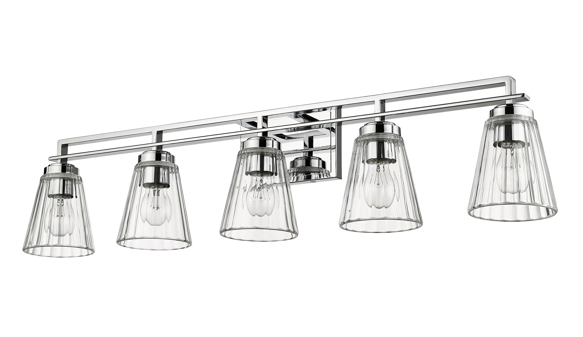 Lyna 38 3/4" Wide Chrome 5-Light Bath Light