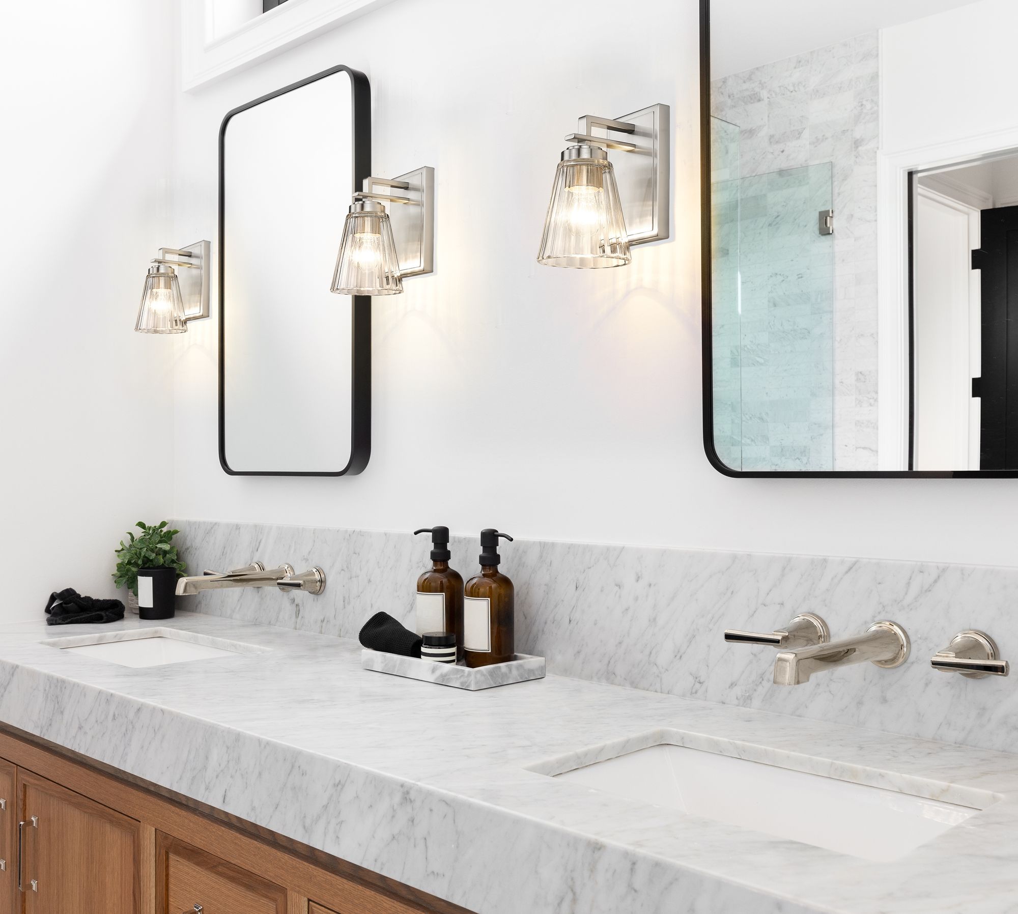 Image 3 Lyna 9" High Brushed Nickel Wall Sconce more views