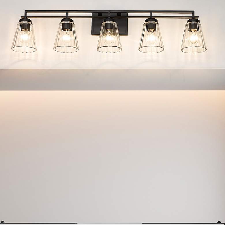 Image 1 Lyna by Z-Lite Matte Black 5 Light Vanity