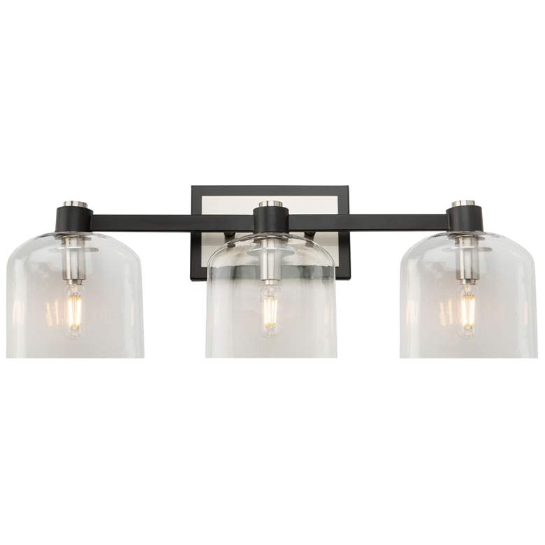 Image 1 Lyndon 12" Wide 3.Light Black And Brushed Nickel Bathroom Vanity