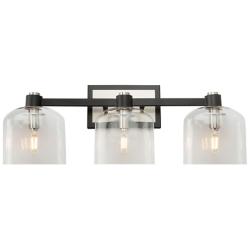 Lyndon 12" Wide 3.Light Black And Brushed Nickel Bathroom Vanity