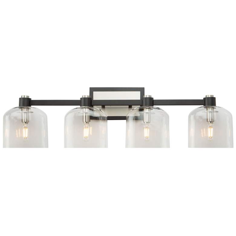 Image 1 Lyndon 12" Wide 4.Light Black And Brushed Nickel Round Bathroom Vanity