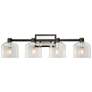 1_Lyndon 12" Wide 4.Light Black And Brushed Nickel Round Bathroom Vanity