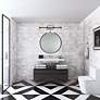 2_Lyndon 12" Wide 4.Light Black And Brushed Nickel Round Bathroom Vanity more views