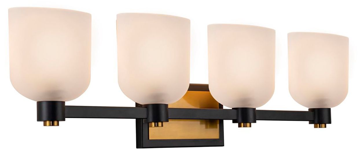 Image 3 Lyndon 31.06" Wide 4-Light Black Bathroom Vanity With Clear Glass Shad more views