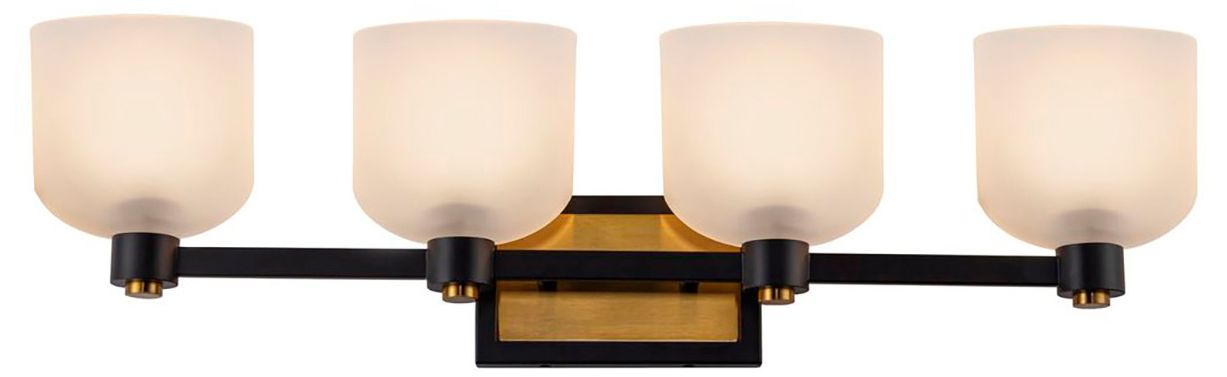 Image 4 Lyndon 31.06" Wide 4-Light Black Bathroom Vanity With Clear Glass Shad more views