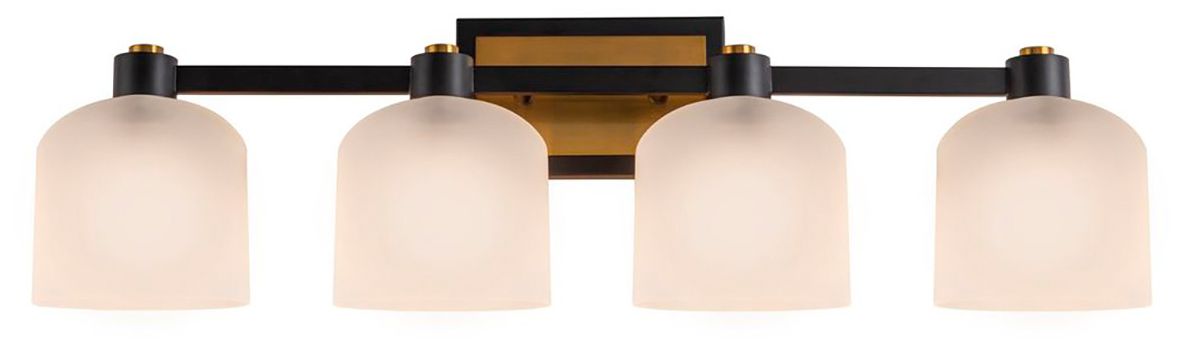 Image 5 Lyndon 31.06" Wide 4-Light Black Bathroom Vanity With Clear Glass Shad more views