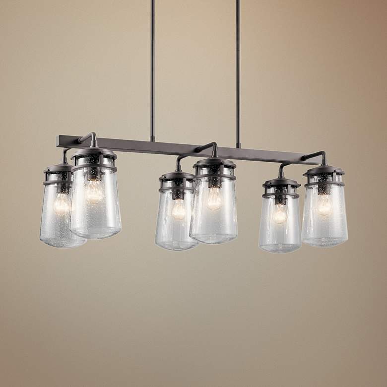 Image 1 Lyndon 36 3/4" Wide Bronze Kitchen Island Light Chandelier